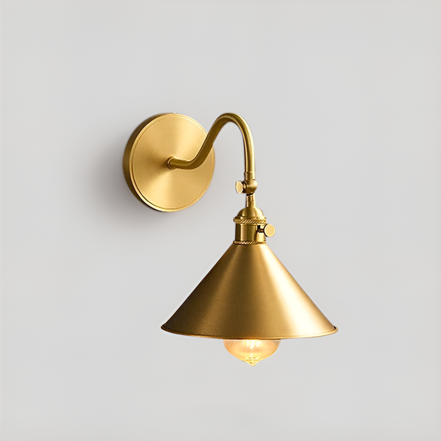 Bathroom wall lighting with copper finish