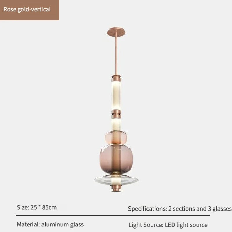 The rose gold version shown with its metal sections and glass beads