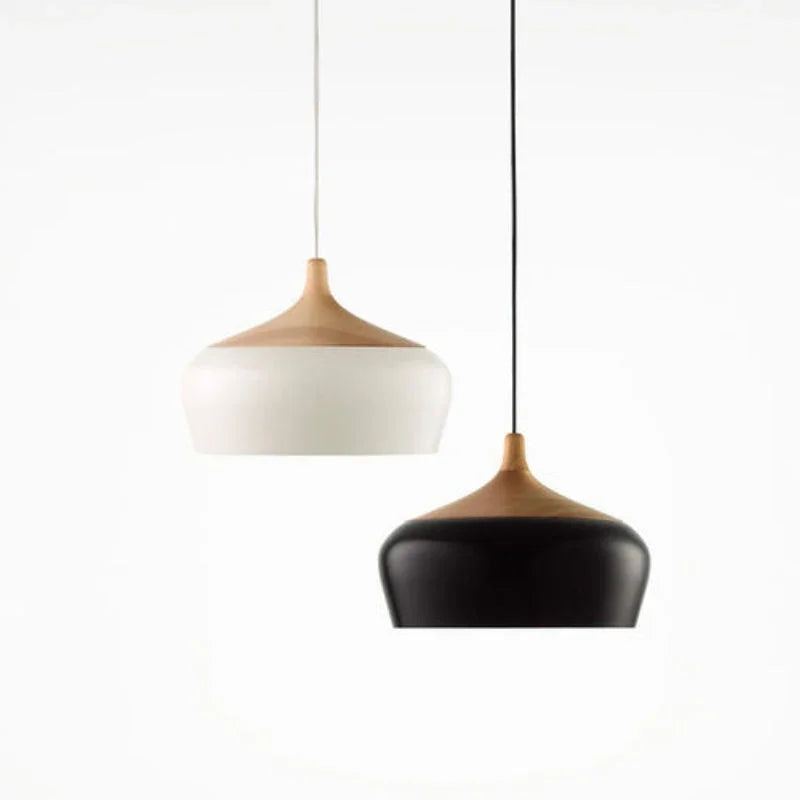 White and black domes hung side by side