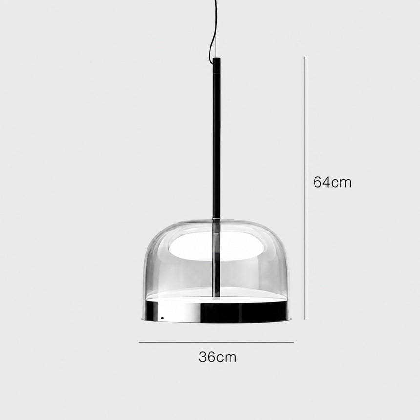 Dimension card for the 36 cm dome in smoked glass