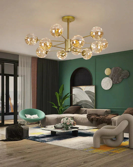 Modern globe fixture close-up