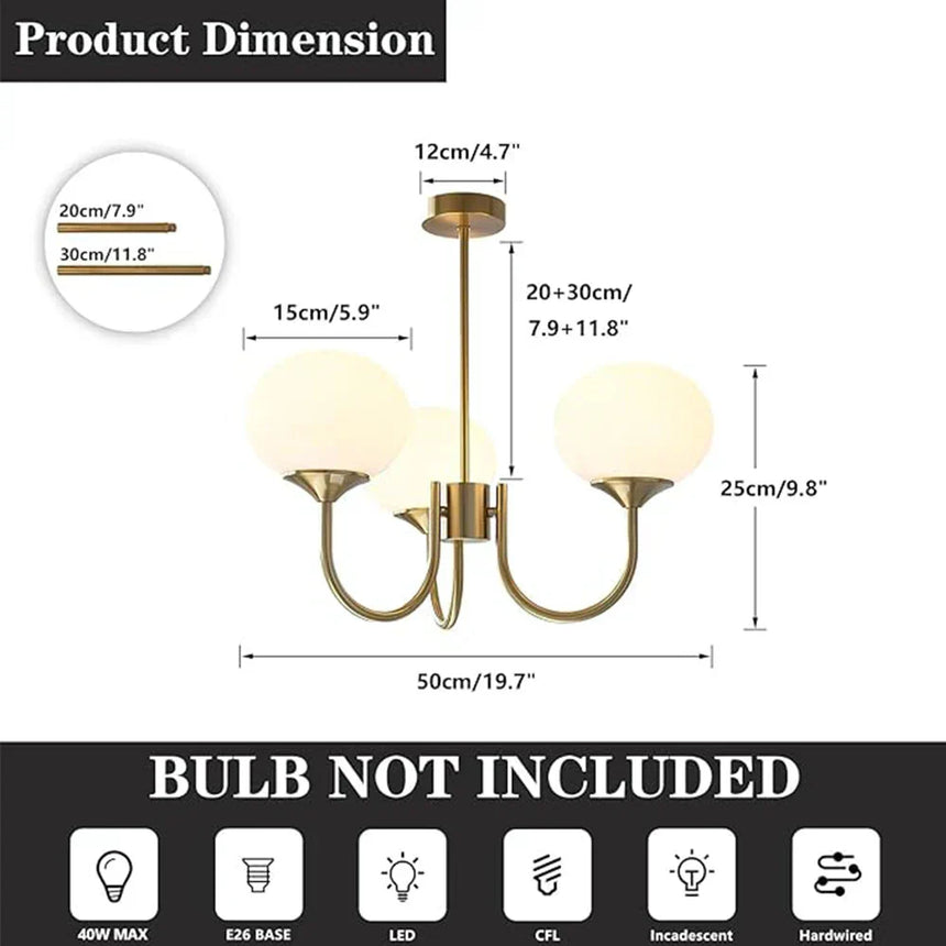 pink glass shade chandelier with brass frame