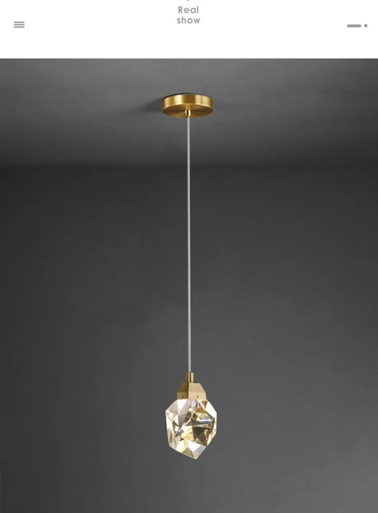 Soft Warm LED Glow Crystal Pendant Light with Sleek Silhouette | OroDwell