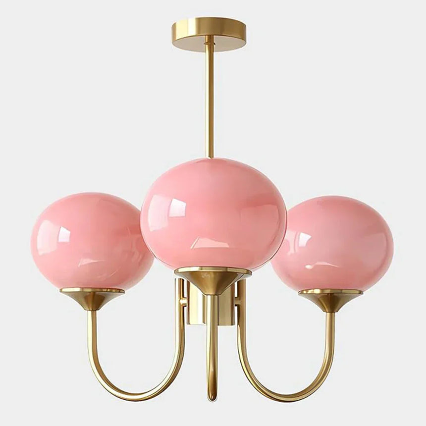 pink glass shade close-up detail