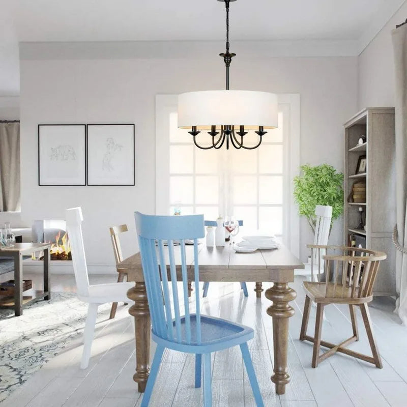 fabric drum shade pendant chandelier