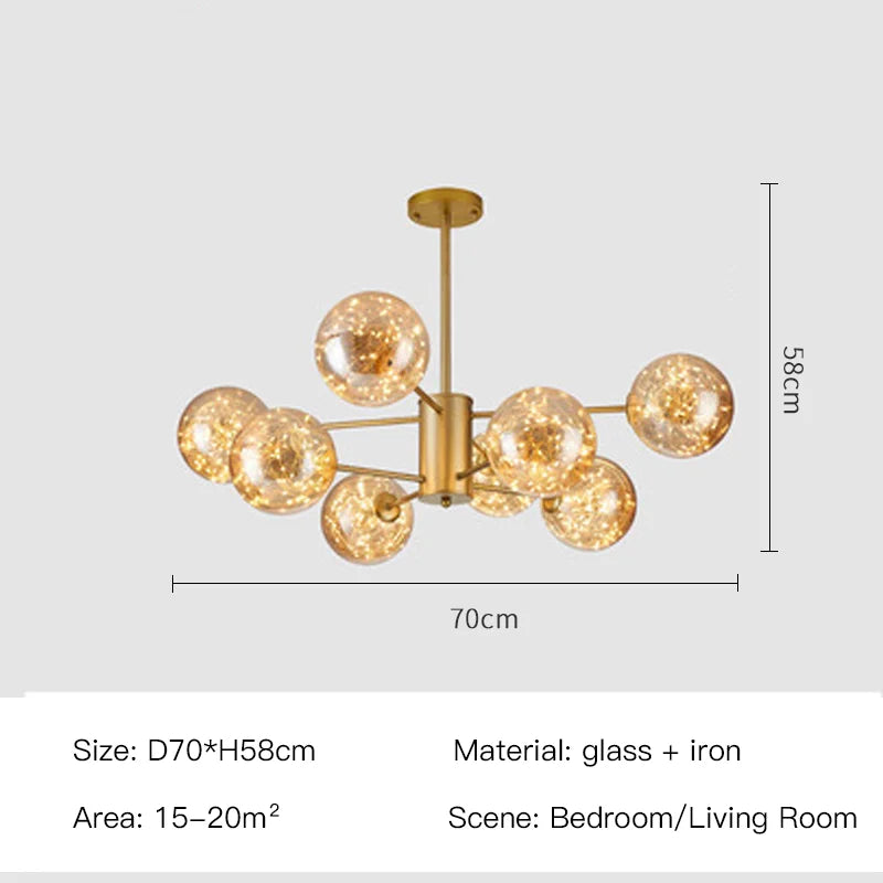 CelestiOrb Chandelier Sixteen Head Configuration Design