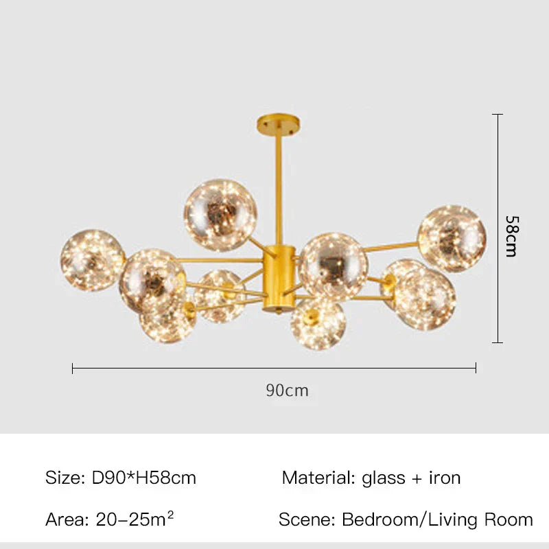 Iron chandelier for living room