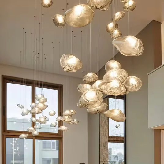 Chandelier Glass Accents Modern Interior Detail