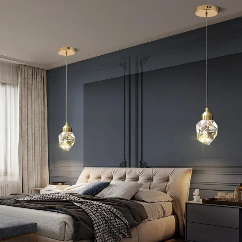 Copper and Crystal Pendant Light for Dining Room Lighting | OroDwell