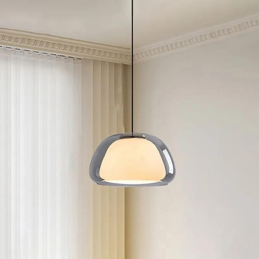Luminex Double Glass Dome Pendant Light for dining area accent - OpalDwell