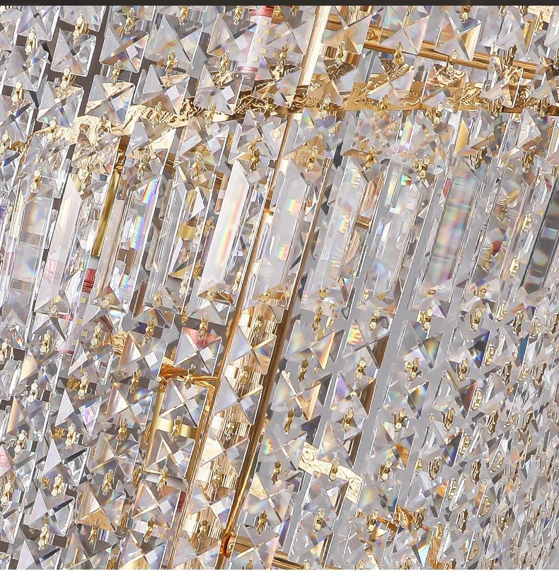 Crystal chandelier installation view