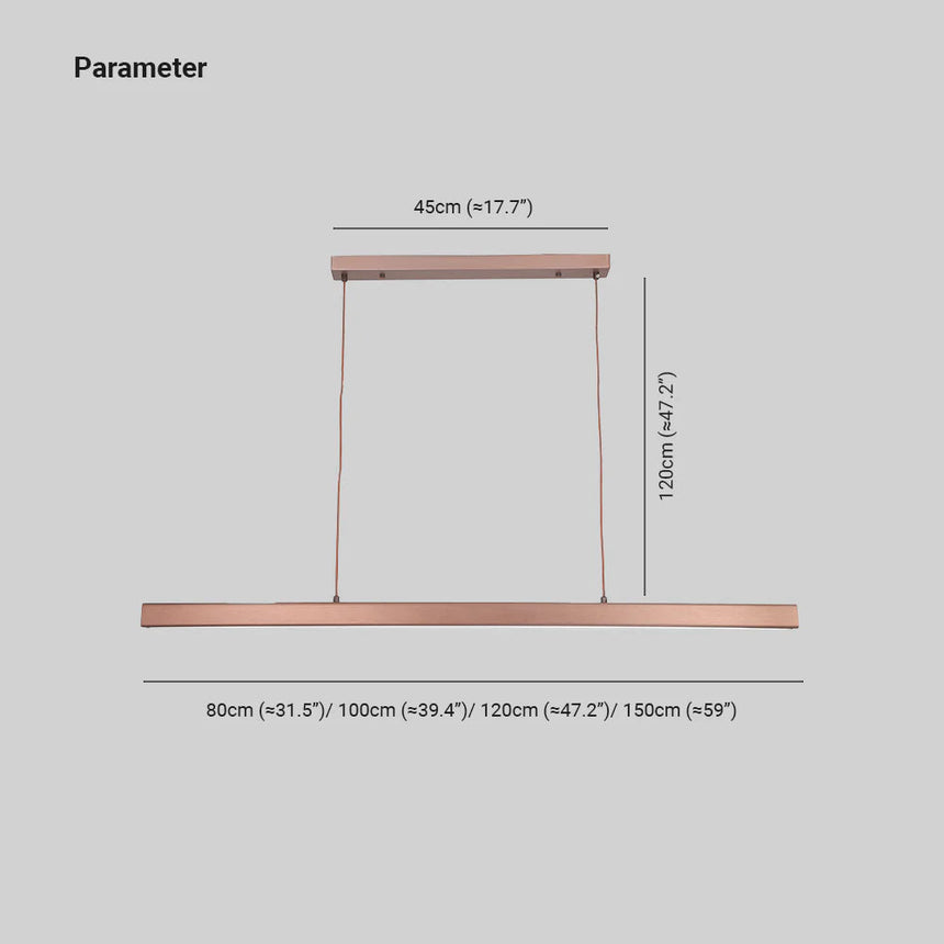 Linear Metal Pendant Light Size Reference