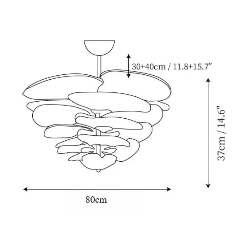 The 80 cm version drawn with its width and 37 cm height marked