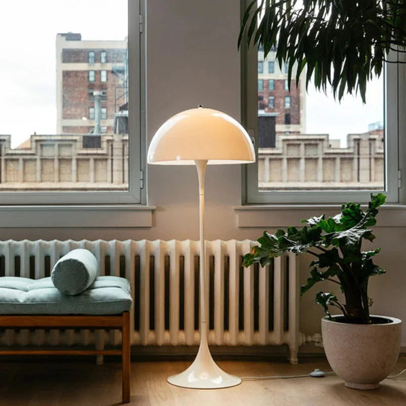 Aurora Floor Lamp Warm Ambient Glow in Bedroom