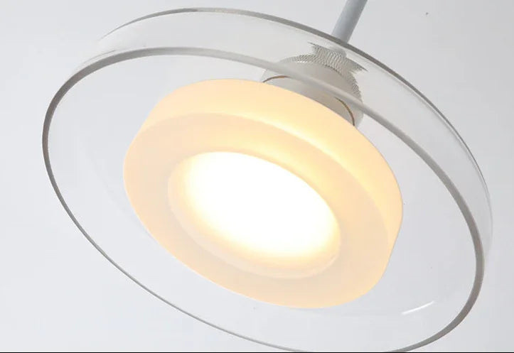 The opal ring lit inside the clear disc seen from slightly below