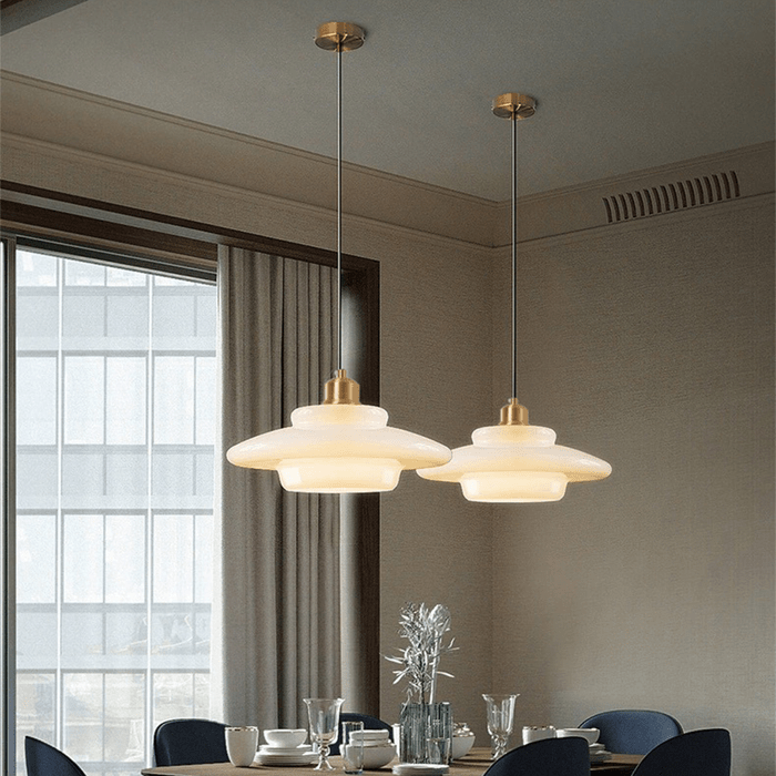 Brass and Glass Pendant Light for Entryway
