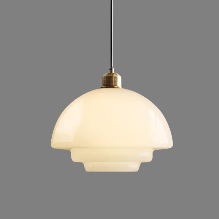 Ivory Glass Pendant Light Size Reference