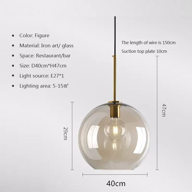 The largest amber shade drawn at 40 cm across and 47 cm tall with its cord