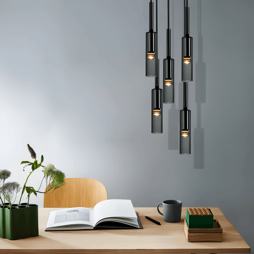 Smoky Glass Pendant Light for Dining Area