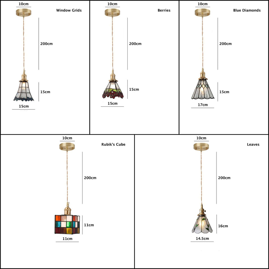Glass pendant lamp mosaic texture close-up