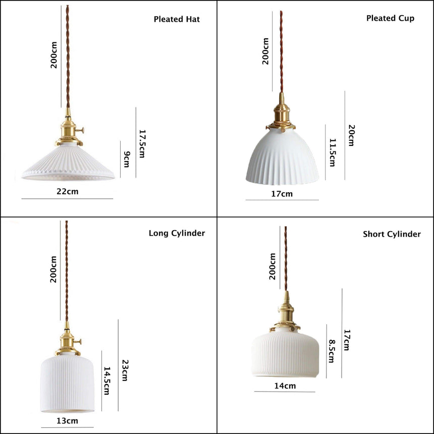 Japanese-Style Ceramic Pendant Light for Living Room