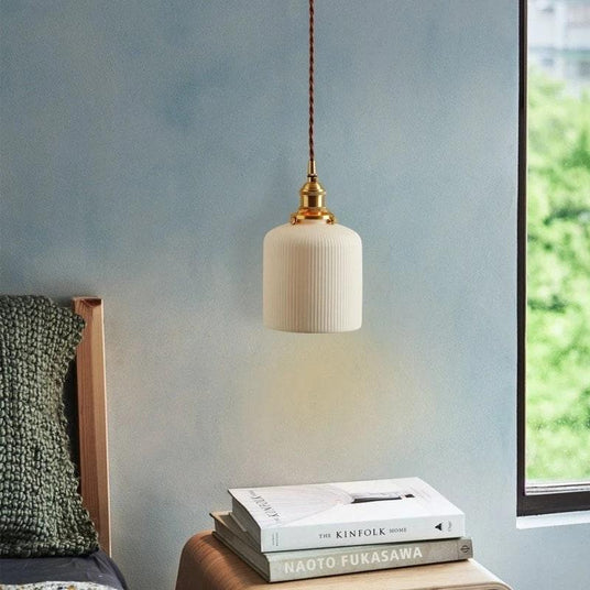Ceramic Cylinder Pendant Light for Minimalist Homes