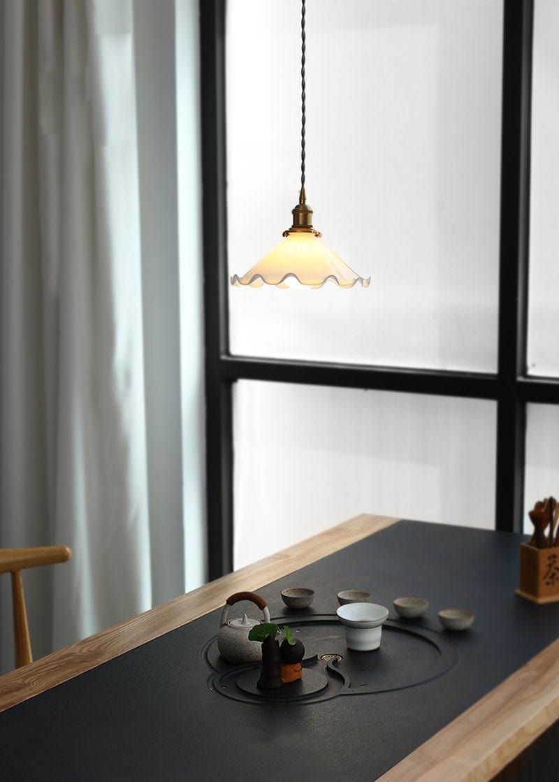Brass Pendant Light with warm glow lighting | OroDwell