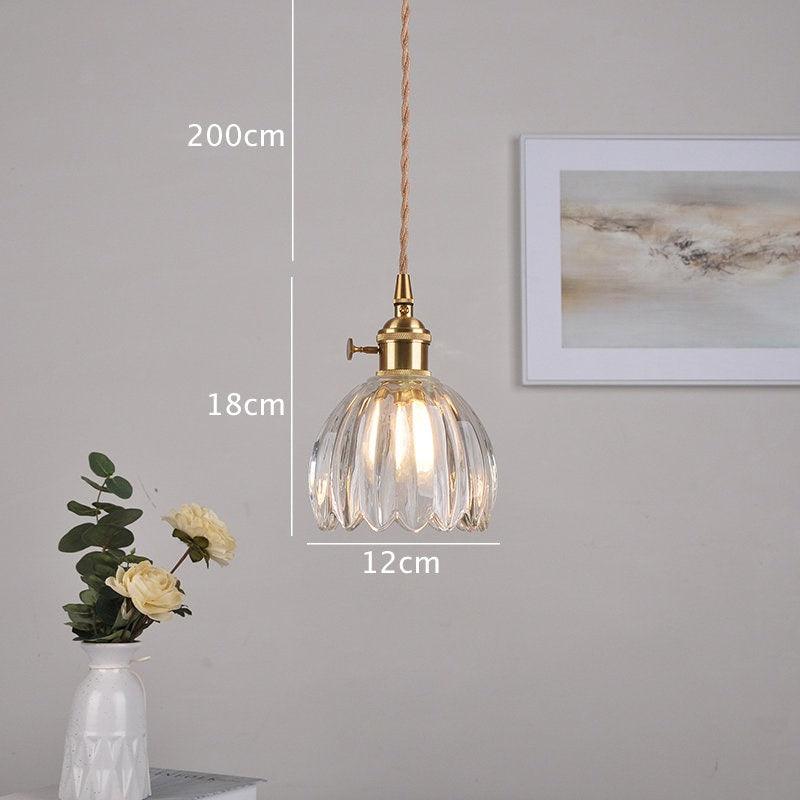 Marisel pendant lamp fluted glass shade close-up