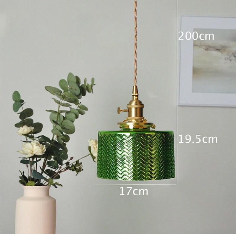 Liora Green Glass Cylinder Pendant Light