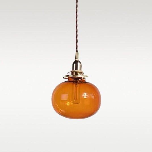 Pendant Light Close-Up of Glass Globe Shade