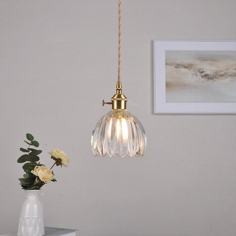 Pendant light installed above kitchen table modern decor