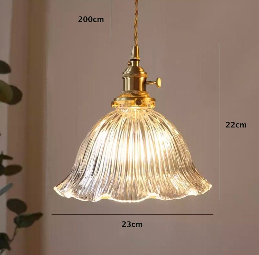 Montfleur pendant lamp fluted glass shade close-up