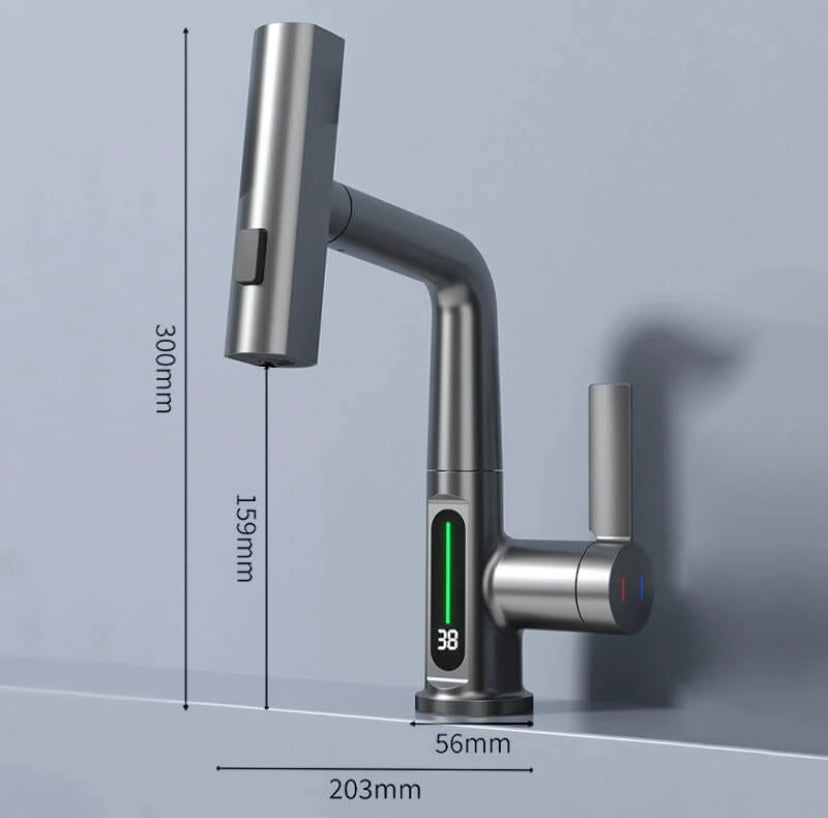 Pull-out kitchen faucet installed in a kitchen setting - high-arc brushed nickel finish