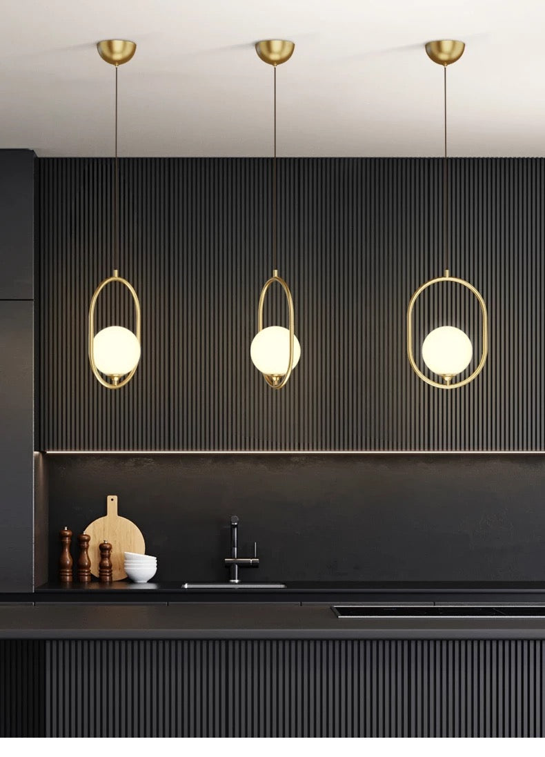 Eira Scandinavian Glass Pendant Light for Kitchen