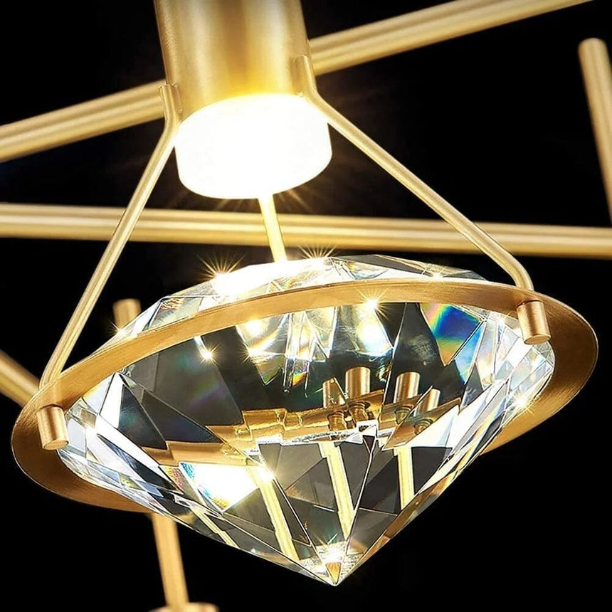 Faceted crystal detail on wall sconce
