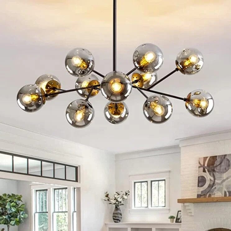 Glass Chandelier Dimmable Modern Design Living Room