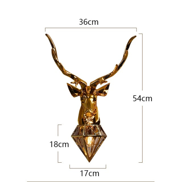 Farmhouse wall light resin antler sculpture