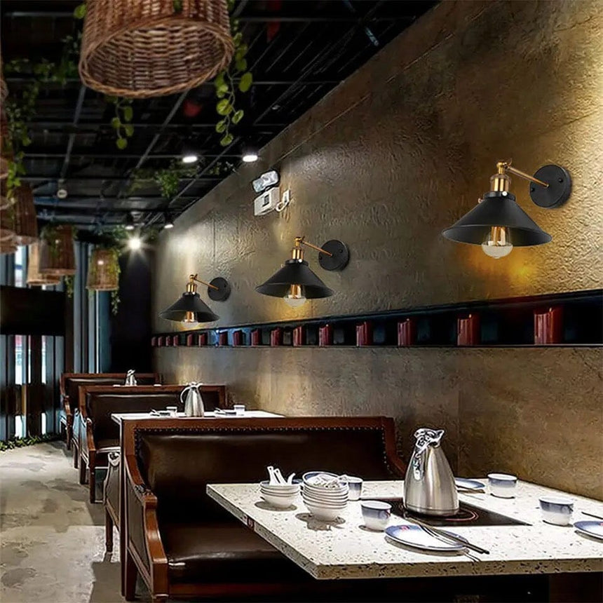 Iron wall lamp rustic finish detail