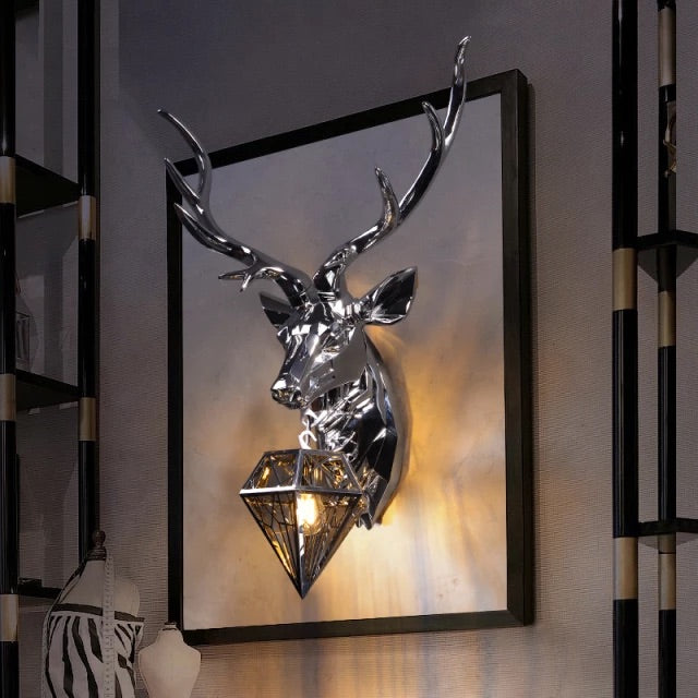 Wall mounted resin lamp gold and silver finish