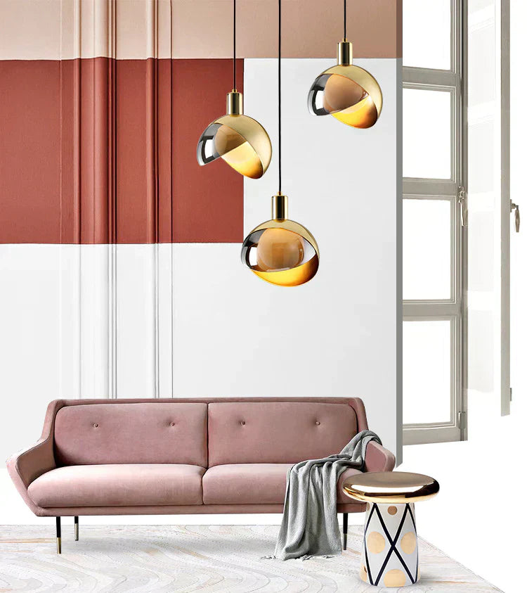 Glass Pendant Light Warm Illumination Decor