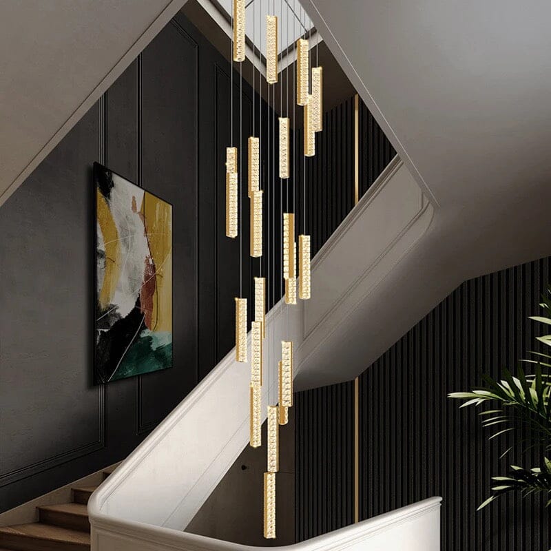 Chandelier - Crystal Staircase Lamp Detail