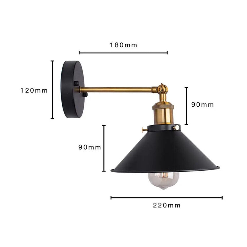 Wall lamp paired with vintage decor accents