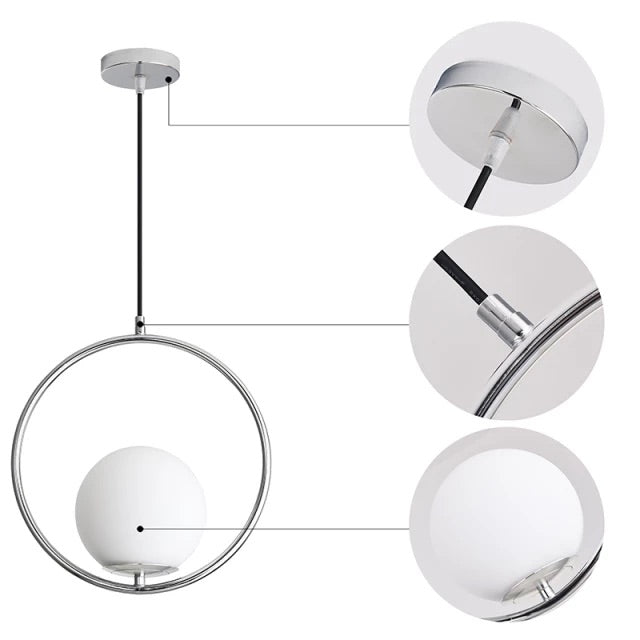 Eira Pendant Light in Black and Silver Finish