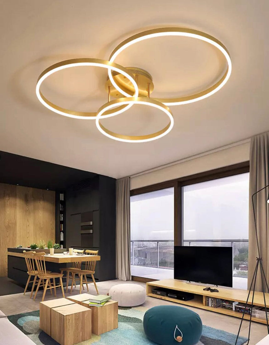 Gold Chandelier Ambient Light for Living Room Decor
