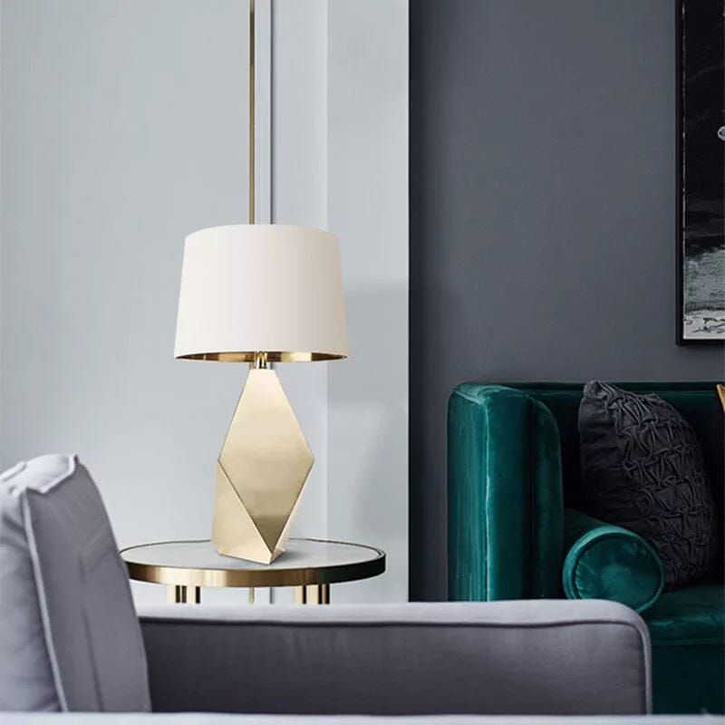 Gilded interior electroplated iron lamp