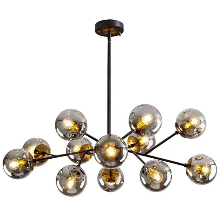 Metal Glass Chandelier for Dining Accent Decor
