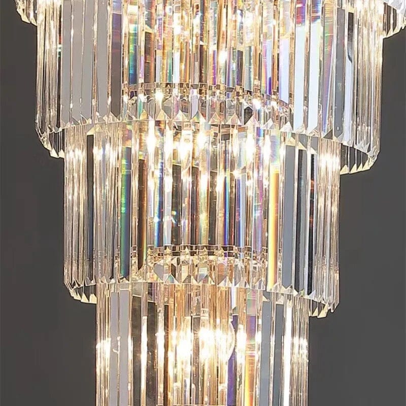 French Empire Crystal Chandelier with Metal Frame Detail