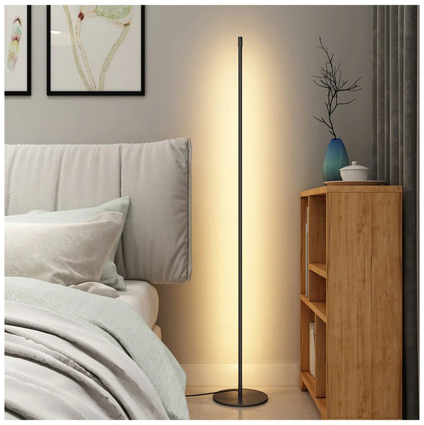 Minimal LED tube floor lamp geometric design