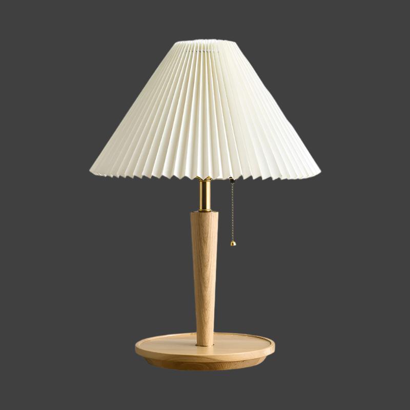 CedarGlow Retro Wood Table Lamp for Living Room