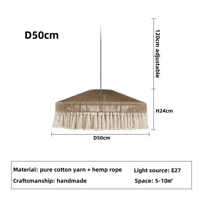 Dimension card for the 50 cm jute pendant light